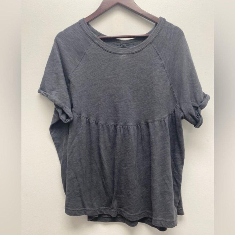 4 for $25 💜 American Eagle Gray Relaxed Fit Babydoll Top Keyhole Back Size L